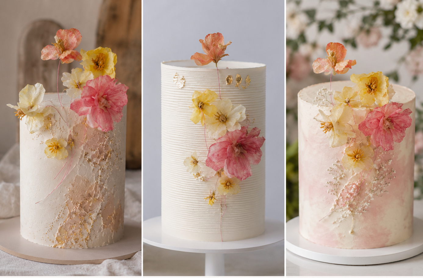 Artistic painted cake with watercolour floral design – Sweet Art by Barbara, Canary Islands